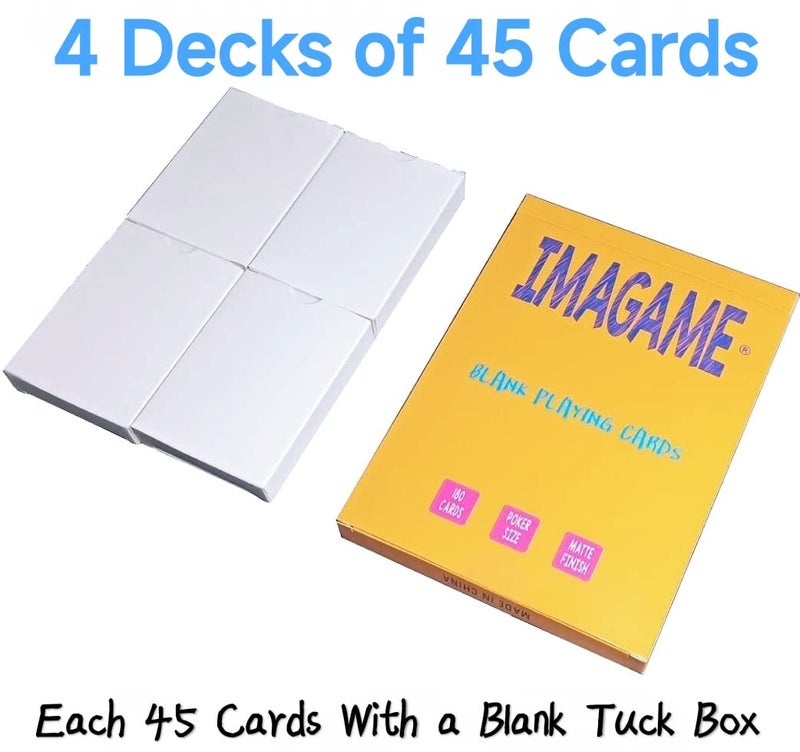 IMAGAME White Blank Playing Cards â€“ 180PCS, Poker Size, Perfect for DIY Flash Cards, Creat Your Own Game, Study Learning, Leave a Message, Writing Words and Drawing. - Image 3