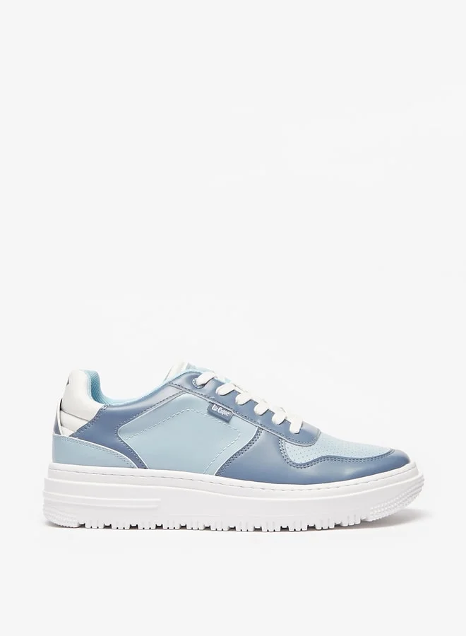 Lee Cooper Mens Solid Casual Sneakers With Lace-Up Closure