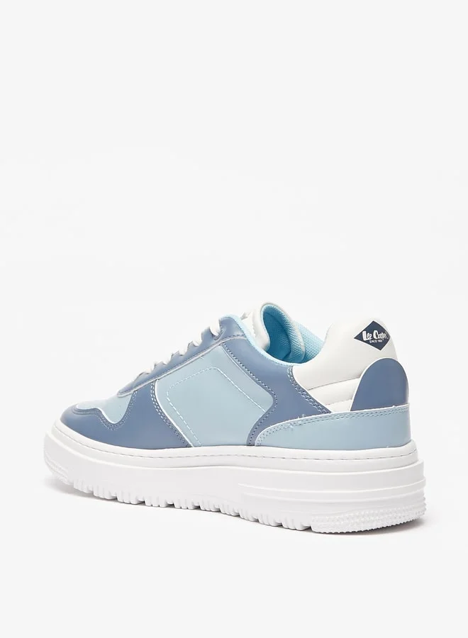 Lee Cooper Mens Solid Casual Sneakers With Lace-Up Closure