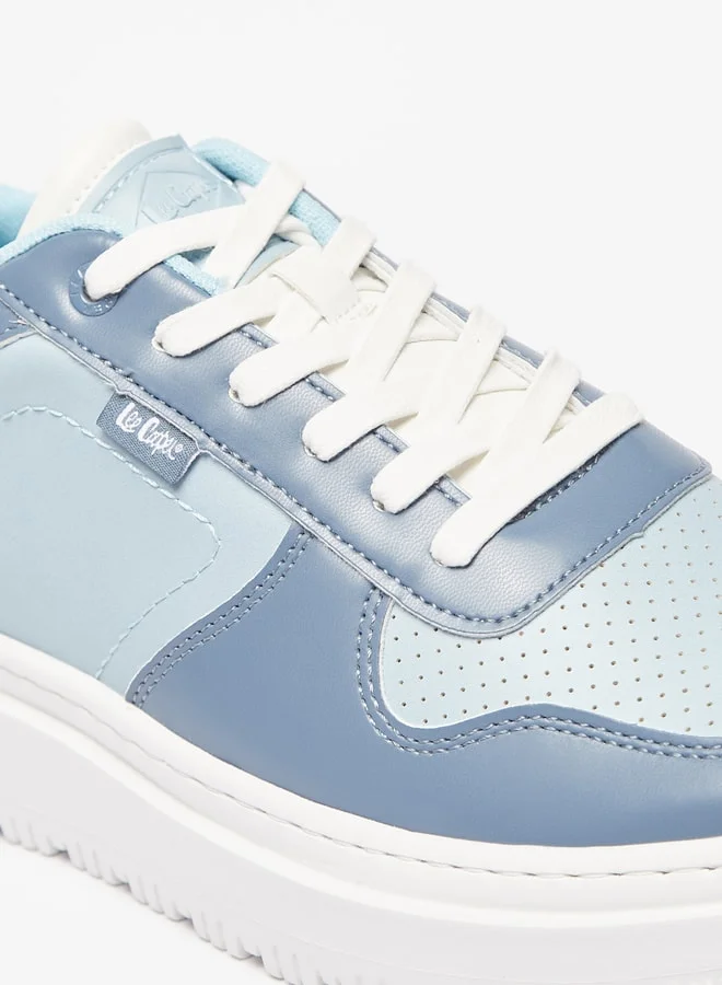 Lee Cooper Mens Solid Casual Sneakers With Lace-Up Closure