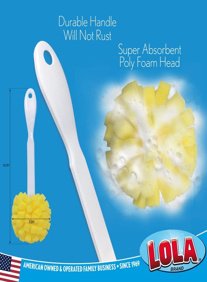 Lola Products The Original Flower Shaped Kitchen Foam Sponge Puff Bottle Brush W/ Plastic Non-Slip Grip Handle Non-Scratch Bottle Cleaner - Light Duty Cleaning, Dishwasher Safe - Image 3