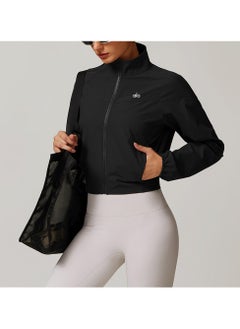 Alo stand-up collar jacket, breathable sports top, outdoor fitness cardigan