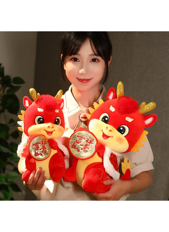 Generic - Dragon Year Mascot Plush Toy Chinese Dragon Doll Ruyi Auspicious Dragon Doll 2024 Ragdoll Decoration-Specifications:20cm-Color:Good Luck - Image 1