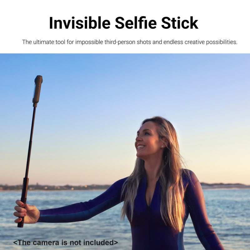 Insta360 Upgraded Invisible Selfie Stick Aluminum Alloy with 1/4 Inch Screw 23.3-114.1cm/ 9.2-44.9in Adjustable Length for Insta360 X3/ ONE X2/ ONE X/ ONE RS/ ONE R/ ONE/ GO 2 - Image 3