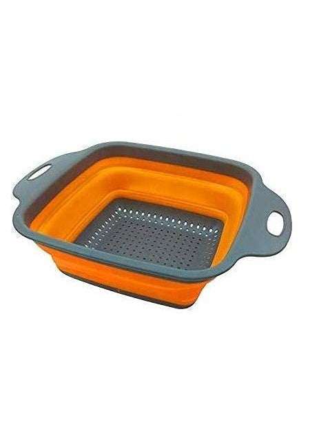 Ekdant Ekdant Silicone Square Folding Drain 1 Pcs Food Strainer Collapsible Colander Vegetable Fruits Washing Strainer Kitchen Basket  - Image 1