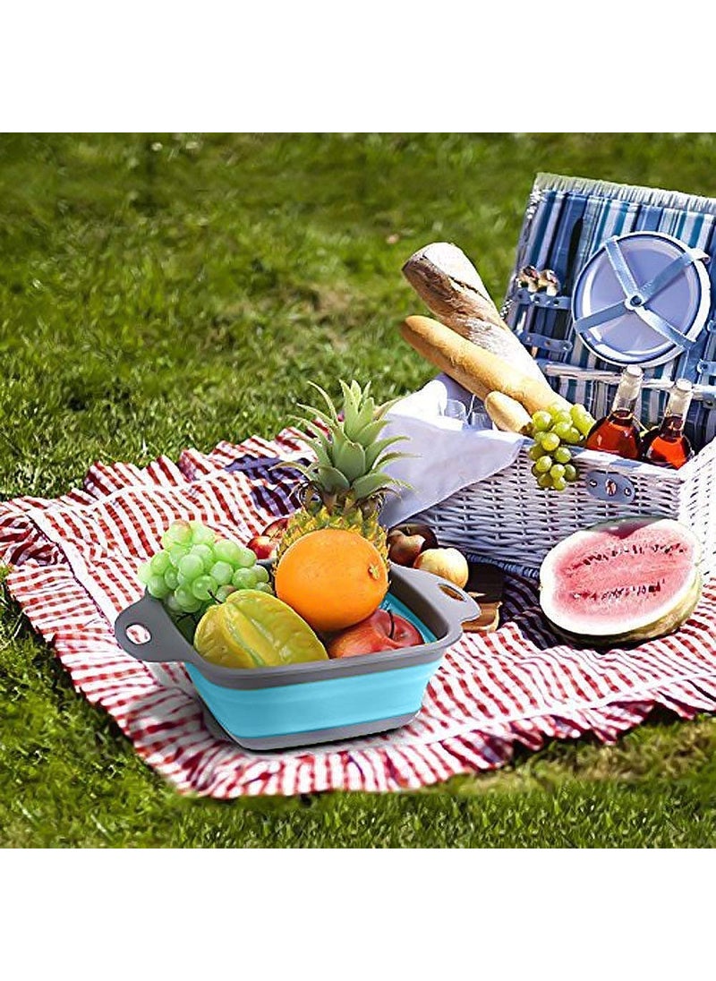 Ekdant Ekdant Silicone Square Folding Drain 1 Pcs Food Strainer Collapsible Colander Vegetable Fruits Washing Strainer Kitchen Basket  - Image 5