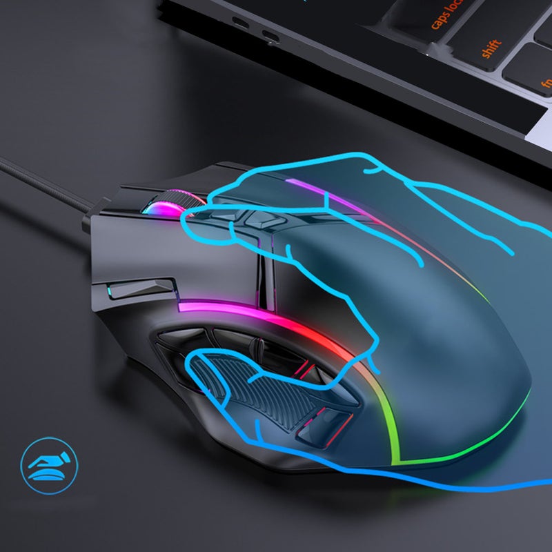 Gaming Mouse RGB Wired 12800DPI 12 Keys Macro Definition Computer Replacement Accessories - Image 1
