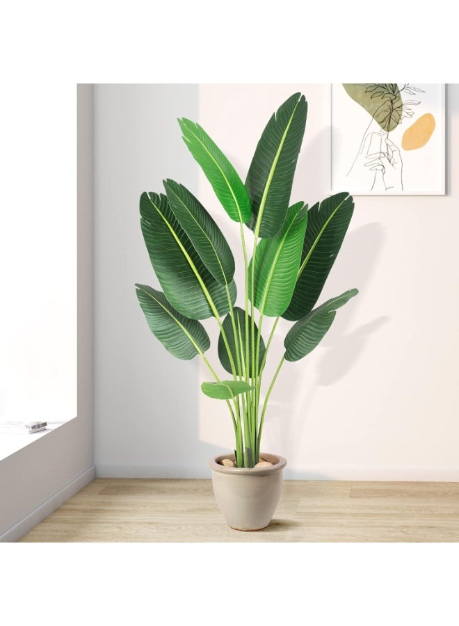 HOMESTAR Artificial Tree Bird of Paradise Artificial Plant Faux Plant Palm Tree Artificial Bird of Paradise Plant for Home Decor Indoor Outdoor Office - Image 4