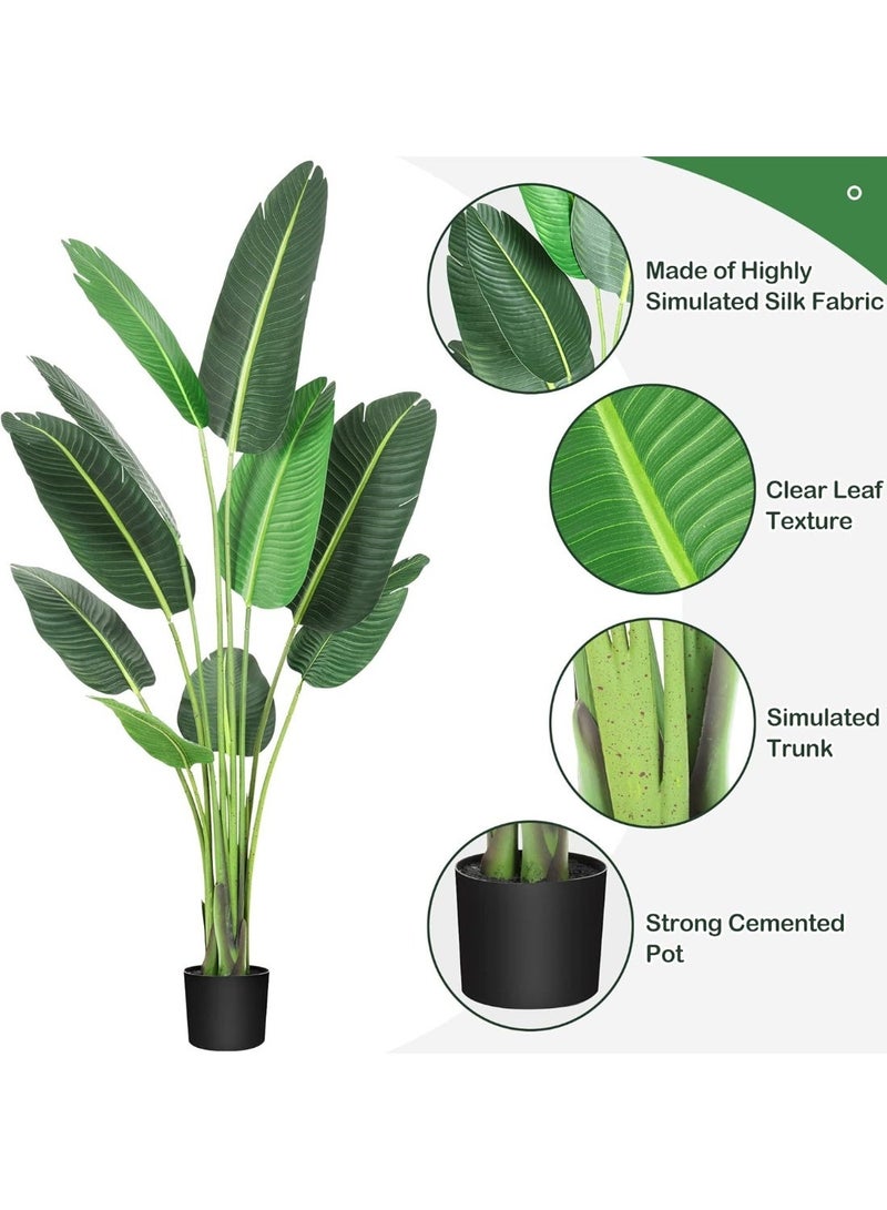 HOMESTAR Artificial Tree Bird of Paradise Artificial Plant Faux Plant Palm Tree Artificial Bird of Paradise Plant for Home Decor Indoor Outdoor Office - Image 2