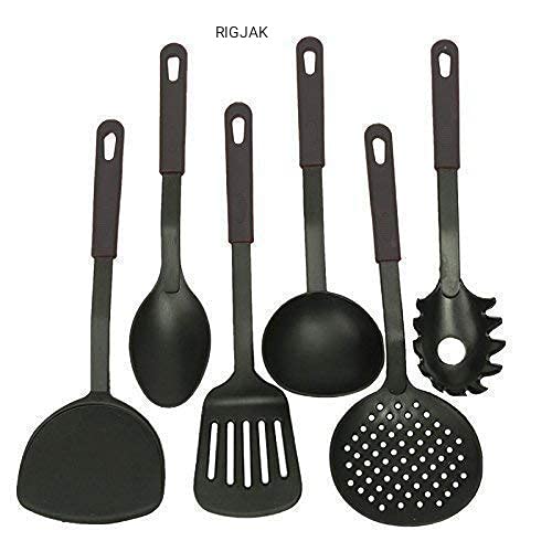6 Pieces of Nylon NonStick HeatResistant Cooking and Serving Spoon Nonstick Kitchen Cooking Nylon Utensil Set  - Image 4