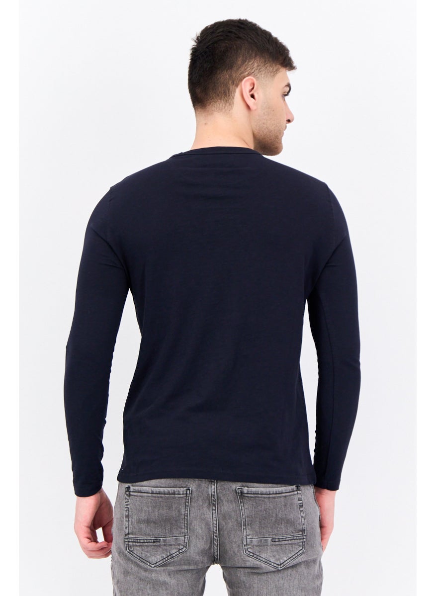 Men Crew Neck Long Sleeves Heather T-Shirt, Dark Navy - pzsku/Z0C94AC89E8F875D5F925Z/45/_/1738678450/300c2eb3-61cb-4b15-988d-05cba400a05c