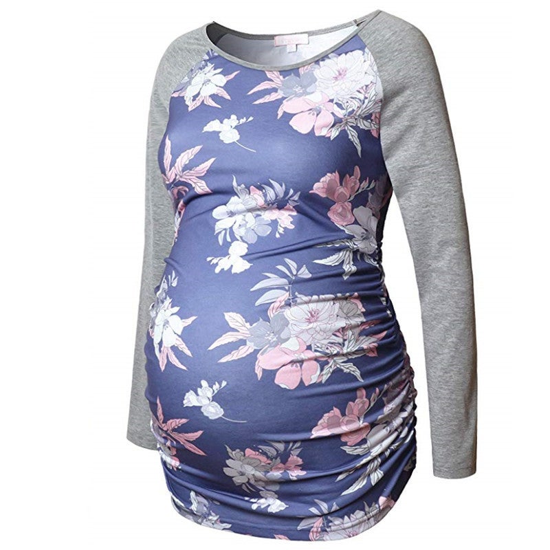 wish AliExpress ebay mother and baby models 2019 autumn and winter new fashion printing pregnancy and long-term T-shirt tide gray M - Image 4
