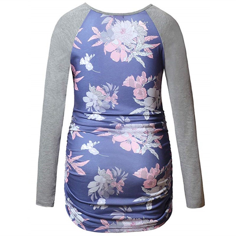 wish AliExpress ebay mother and baby models 2019 autumn and winter new fashion printing pregnancy and long-term T-shirt tide gray M - Image 5