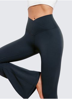 CRZ YOGA Butterluxe Crossover Flare Leggings for Women 31" - High Waist V Cross Bootcut Bell Bottoms Tummy Control Yoga Pants True Navy Medium  - Image 5