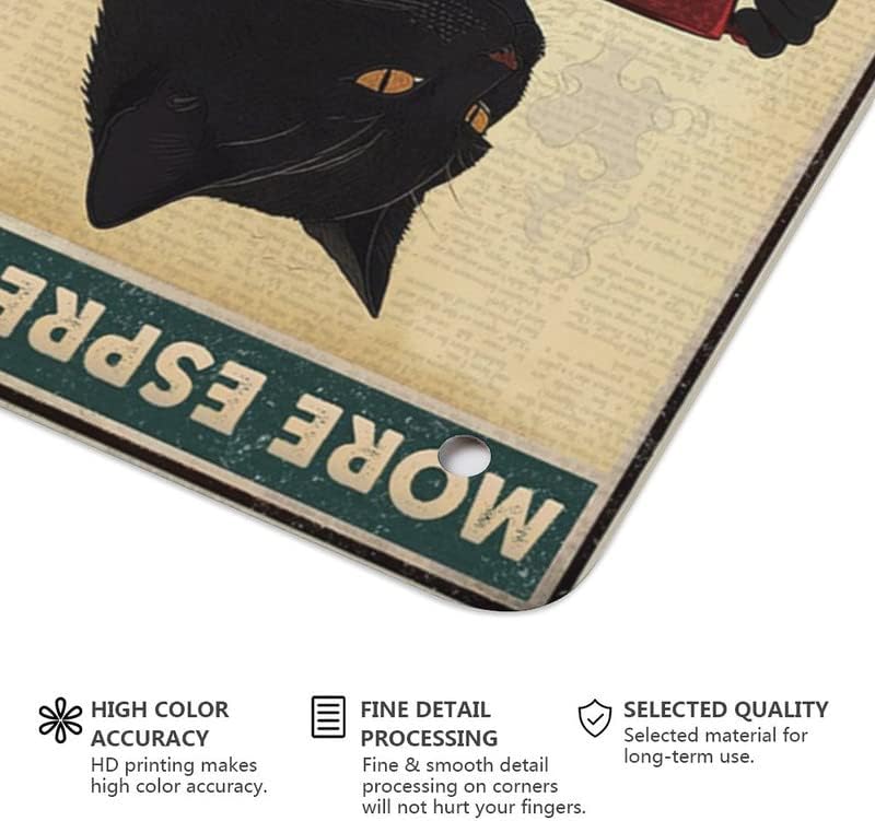 ARS Framed Fine Art of Vintage Black Cat Coffee Poster Metal Sign More Espresso Less Depresso for Bedroom Boy Room Living Room Gaming Room- Size Available - Image 3