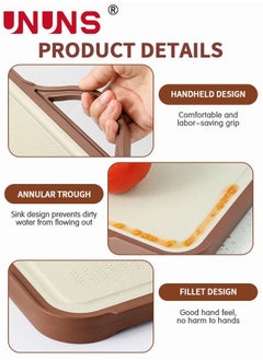 UNUNS Double Sided Cutting Board,304 Stainless Steel Cutting Boards for Kitchen with Juice Groove, Dishwasher Safe, Knife friendly, Grinding Area 41*30.5 CM  - Image 3