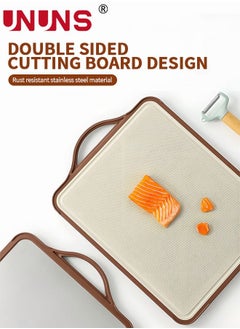 UNUNS Double Sided Cutting Board,304 Stainless Steel Cutting Boards for Kitchen with Juice Groove, Dishwasher Safe, Knife friendly, Grinding Area 41*30.5 CM  - Image 4