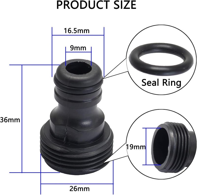 DIVINE TREE 3/4 inch Male Threaded Tap Connector Male Watering Fittings for Threaded Faucet Adapter Quick Connector for Garden Hose Pipe and Garden Nozzle Pack of 2 - Image 2