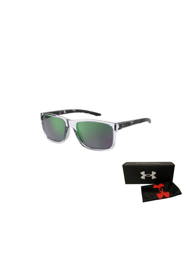 UNDER ARMOUR Ua0005S Hustle 0Mngz9 58Mm Crystal Blackgreen Multi Polarized Rectangular Sunglasses For Men + Bundle With Designer Iwear Eyewear Kit - Image 3