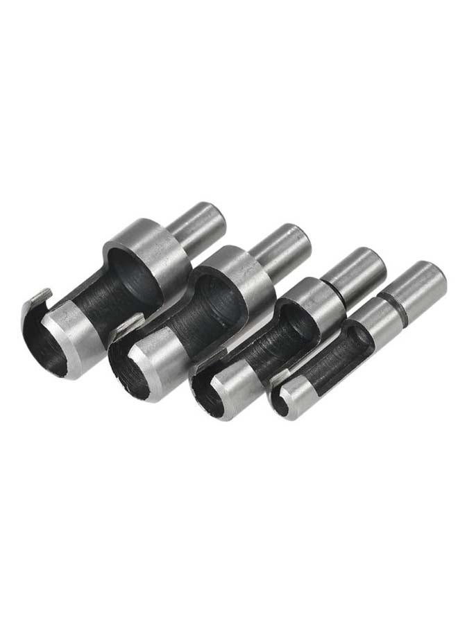 Loquat 4-Piece Round Cork Drill Bit Shank Set Silver/Black 10mm - Image 1