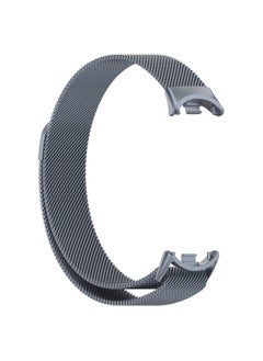 For Mi Band 9 Strap For XiaomiSmart Band8 Magnetic Loop Milanese Metal Wristband-Color:Space Gray