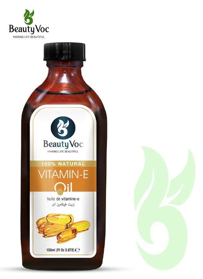 BEAUTY VOC Vitamin E Oil with Antioxidants to Nourish, Hydrate, Enhance Skin's Natural Beauty and Rejuvenate the Skin, Promoting a Youthful and radiant Complexion 150ml  - Image 1