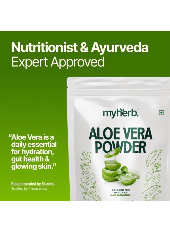 ماي هيرب مسحوق الصبار (الألوفيرا) العضوي الطبيعي والنقي بنسبة 100% من MYHERB (نوع: Aloe Barbadensis) || 227 جم / 0.5 رطل || مرطب طبيعي للبشرة || صديق للبيئة || للعناية بالوجه والبشرة والشعر، ومناسب للاستخدام الغذائي - للرجال والنساء - Image 2