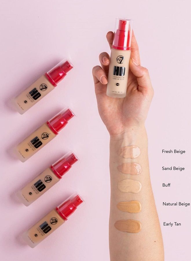 W7 HD Foundation | Rich and Creamy Matte Formula | Medium Lasting Coverage | Available in 20 Shades | Early Tan | Cruelty Free, Vegan Liquid Foundation Makeup by W7 Cosmetics - Image 3