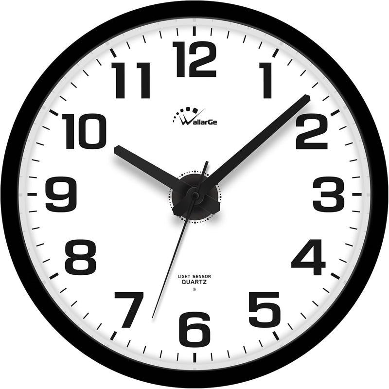 WallarGe Night Light Wall Clock for Bedroom - Silent Lighted up Wall Clock Glow in The Dark, Battery Operated for Living Room/Kitchen, Easy to Read Large Digital Display, 12 Inch - Image 2