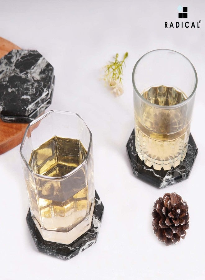 Radicaln Marble Coasters Star 3.5" Inches Black Handmade Stone Drink Coasters Set of 6 for Coffee Table and Dining Table Decor, Ideal Coaster Plates for Christmas Decor - Image 4