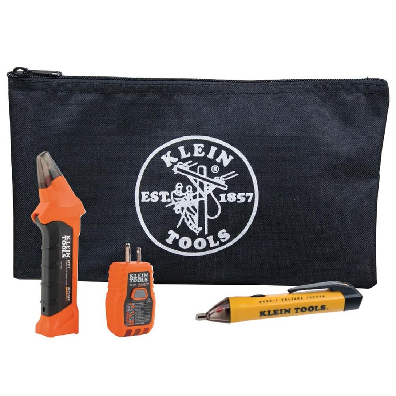 Klein Tools 80064 AC Circuit Breaker Kit with GFCI Digital Circuit Breaker Finder NonContact Voltage Tester Pen and Zipper Bag 3Piece