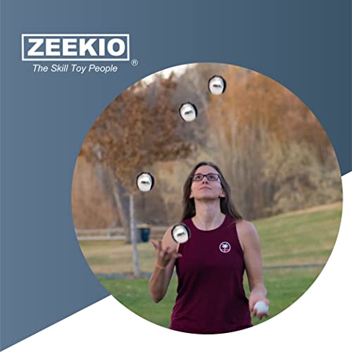 Zeekio زيكيو للمبتدئين كرات الخفة - [عبوة من 3]، حقول الدخن، جلد صناعي، كرات السيرك، مع تصاميم الألواح، 100 جرام، 56 مم - Image 4