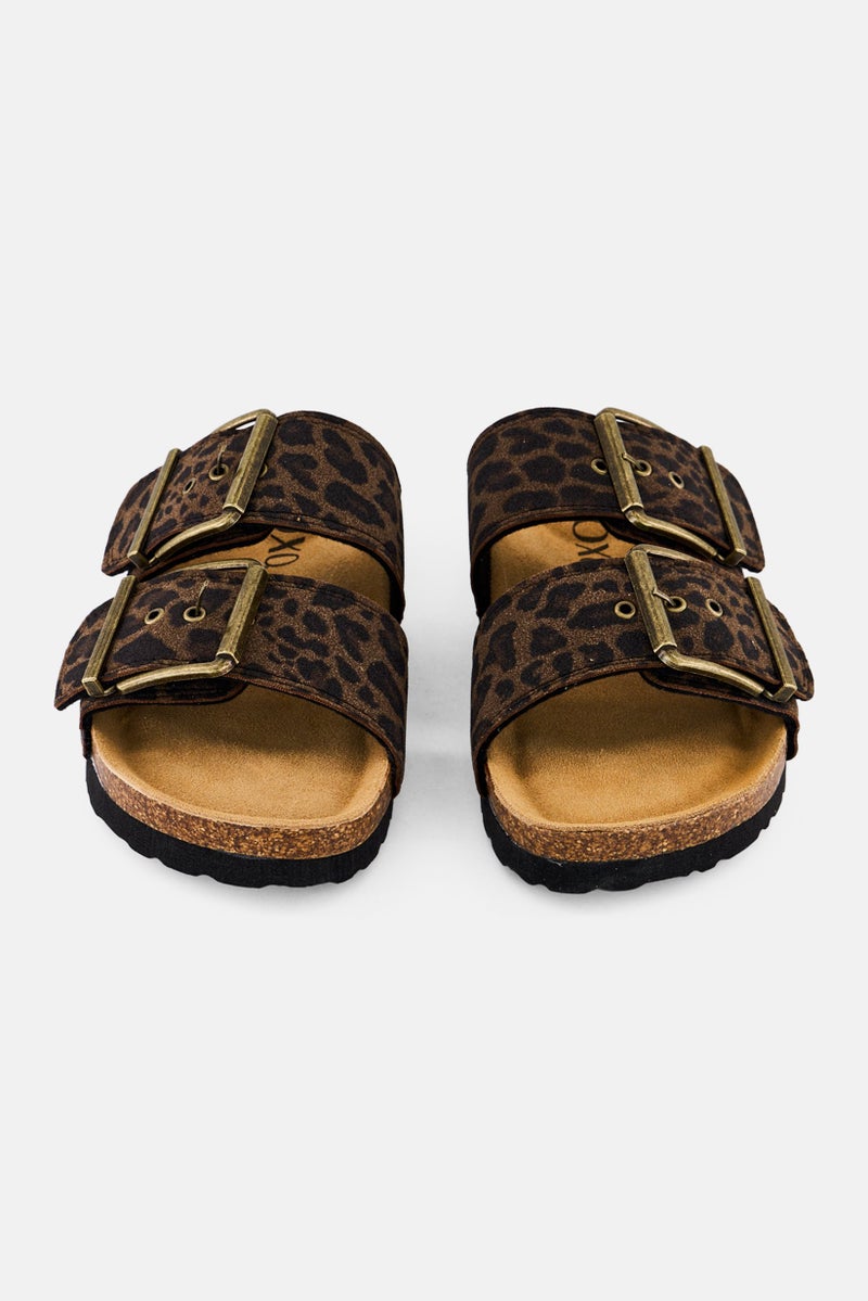 XOXO Women Slip On Animal Print Sandal, Multicolor - Image 2