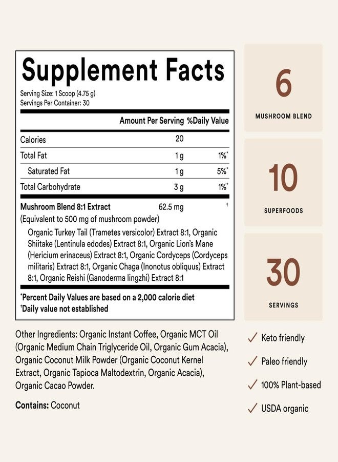 ActivatedYou Morning Lift Mushroom Infused Coffee - Certified Organic, Plant Based Mushroom Coffee Instant Blend Made with Lion's Mane & Cordyceps to Support Digestion, Energy & Focus (1 Pack) - Image 5