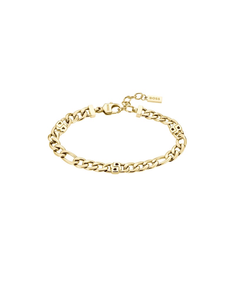 BOSS Chain Bracelet in Gold with a Double B Charm - Image 1