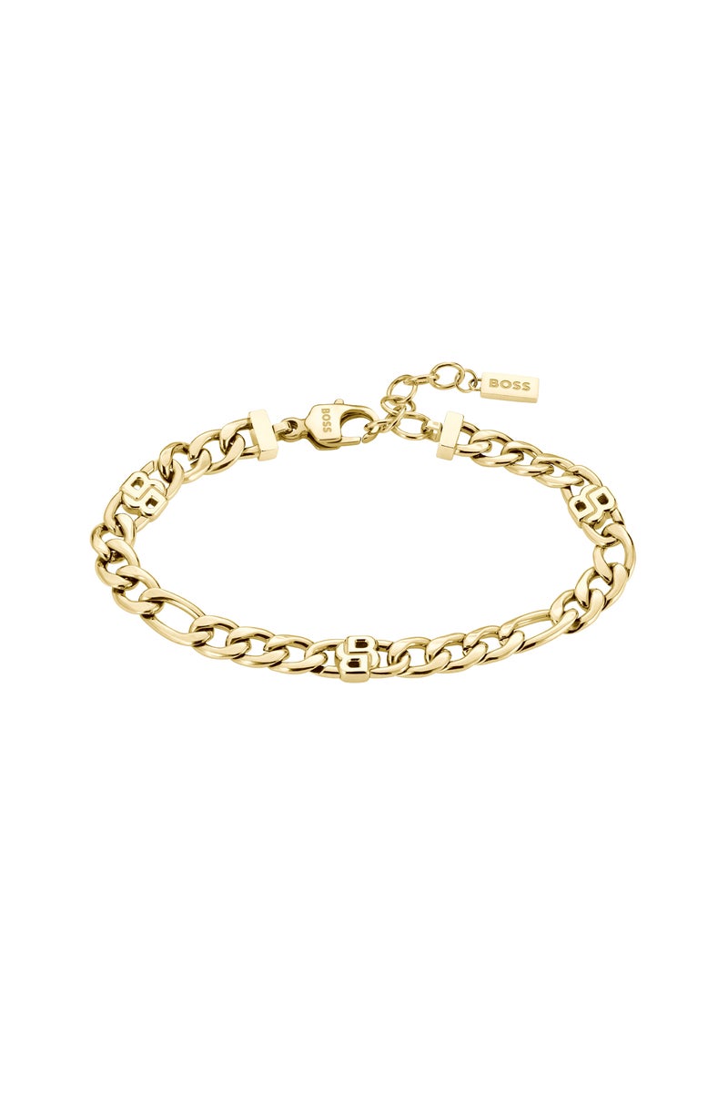BOSS Chain Bracelet in Gold with a Double B Charm - Image 3