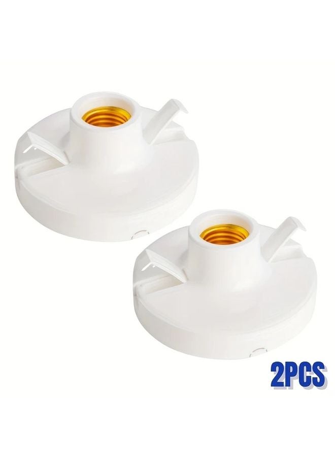 قطعتان من حامل مصباح مقبس برغي E27 تركيب مسطح تصميم مضاد للسقوط 85 فولت 265 فولت أبيض - Image 1