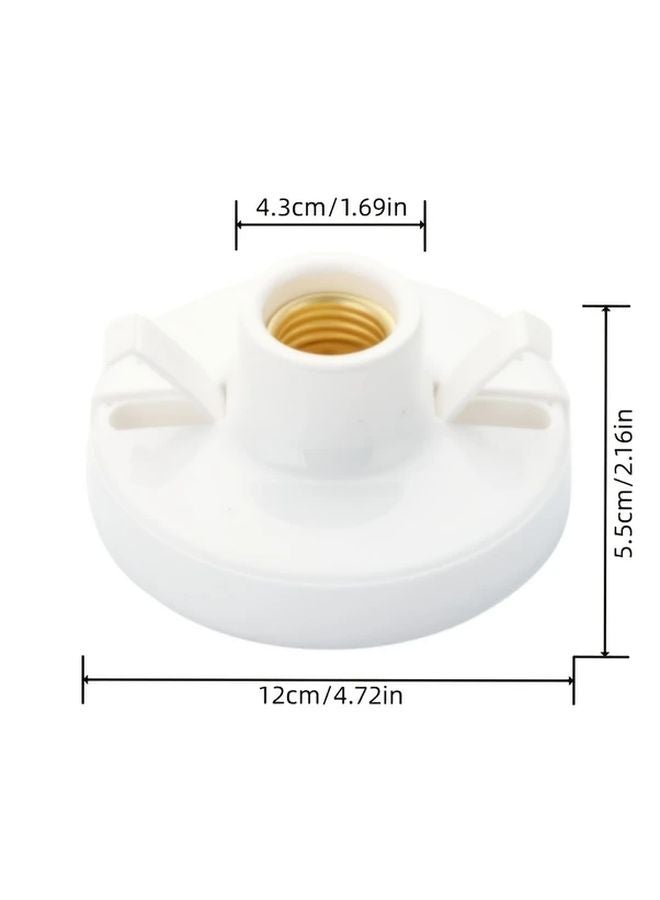 قطعتان من حامل مصباح مقبس برغي E27 تركيب مسطح تصميم مضاد للسقوط 85 فولت 265 فولت أبيض - Image 3