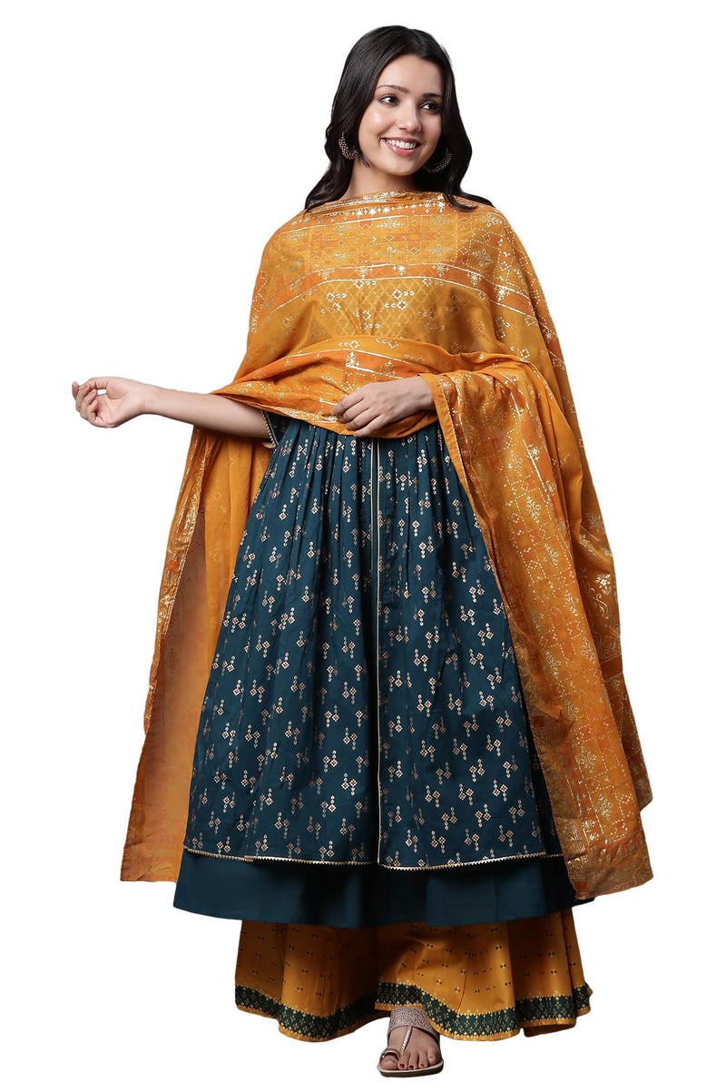 Aurelia Yellow Printed Voile Dupatta - Image 1
