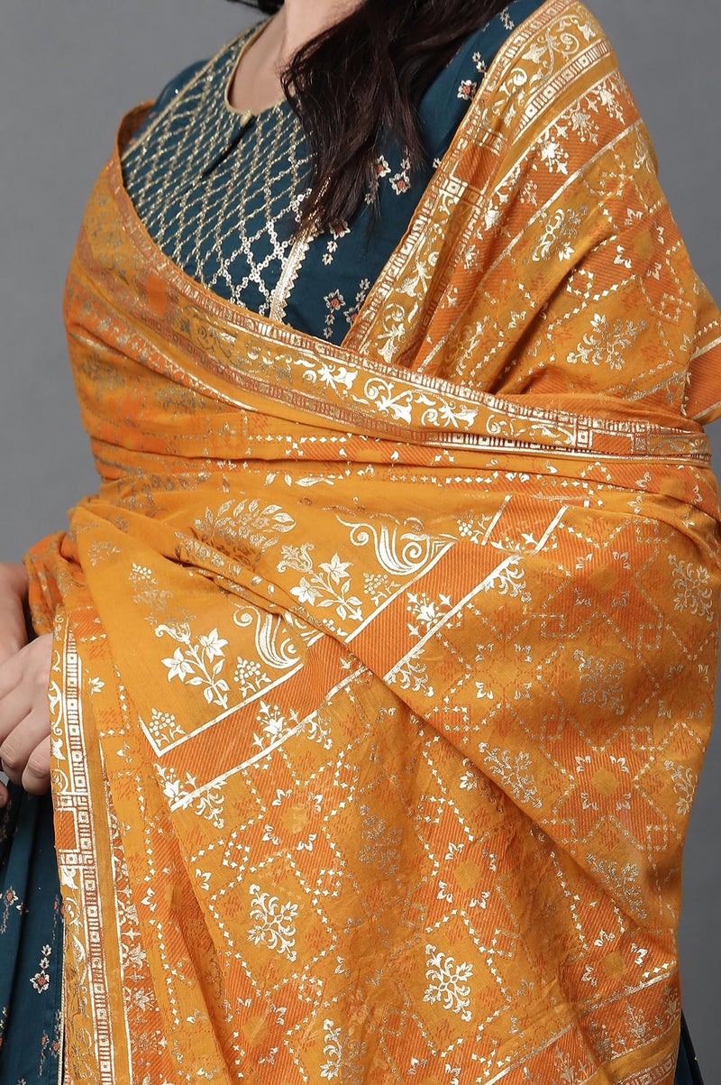 Aurelia Yellow Printed Voile Dupatta - Image 5