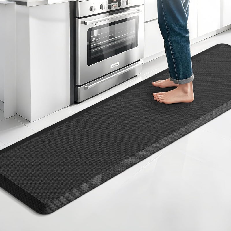 TranquilRelax Kitchen Mat for Floor, Anti-Fatigue Rug, 17.3''x60'', Black | Thick Floor Comfort Anti-Fatigue Mat, Non-Slip, Water Resistant, Stain Resistant, Easy Clean, for Kitchen, Sink, Office,Home - Image 1