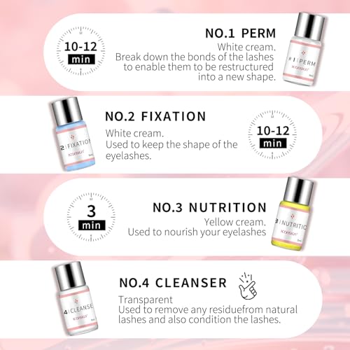 ICONSIGN Lash Lift Kit, Gentle Formula Eyelash Perm Set with Enhanced Glue Balm, Suitable for Various Lash Types and Lengths, Semi Permanent Curled Eyelashes Lasting for 6-8 Weeks - Image 5