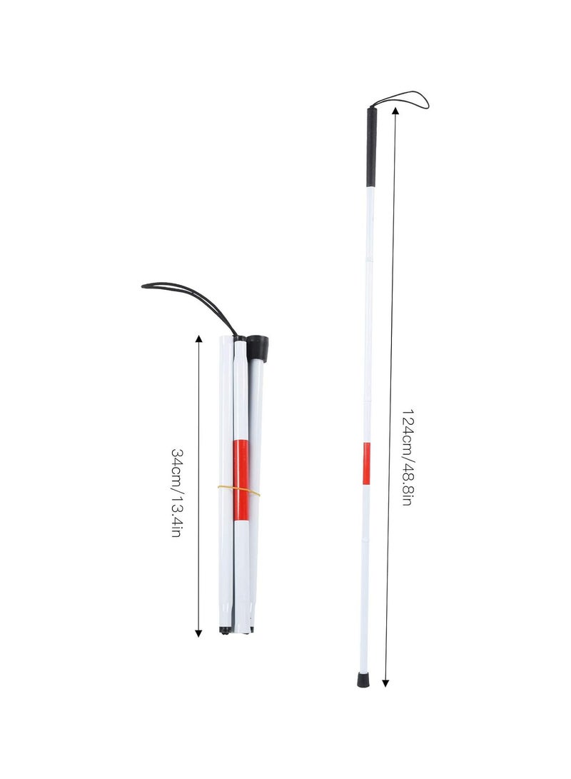 GGOOT Blind Cane, Portable Anti-Shock Guide Walking Stick Folding Mobility Cane 124cm/48.8in Walking Stick for Blind Visual Impaired for Outdoor - Image 2