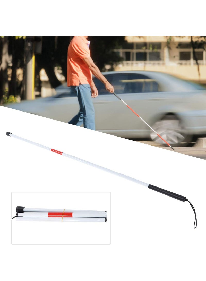GGOOT Blind Cane, Portable Anti-Shock Guide Walking Stick Folding Mobility Cane 124cm/48.8in Walking Stick for Blind Visual Impaired for Outdoor - Image 5