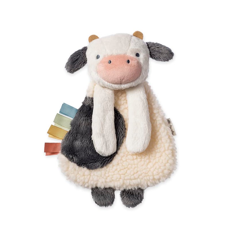 Itzy Ritzy Farm Toy Gift Set - Includes Cow Lovey & Farm-Themed Busy Ring Car Seat and Stroller Toy - Features Crinkle Sounds, Engaging Textures & Silicone Teething Relief (Farm) - Image 5