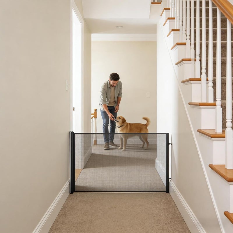 Dog Gates for Doorways | No Drilling Small Enclosure - Cat Gate Door Barrier for Pets,for Outdoor Home Bedroom Living Room Bathroom Hallway Staircase Porch Garage Garden - Image 3