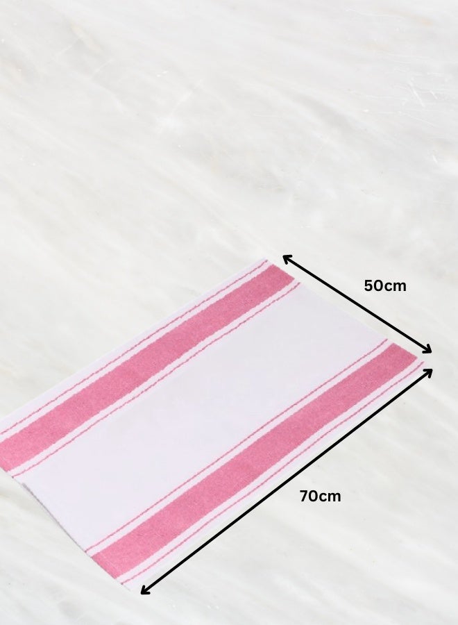 Pearl Coast Kitchen Dining Linens Disposable Table Covers White with pink stripe (50x70 cm) | pack of 24 - Image 4