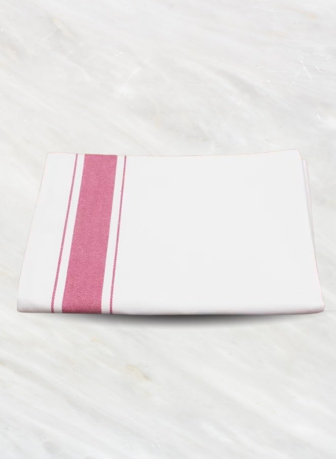 Pearl Coast Kitchen Dining Linens Disposable Table Covers White with pink stripe (50x70 cm) | pack of 24 - Image 2