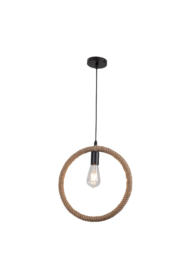 بيست باور مصباح معلق بحبل ريفي موديل 6608-1، قاعدة E27، قابل للتعديل 90 سم، مصباح سقف عتيق لغرفة الطعام والمعيشة والنوم – بدون لمبة - Image 2