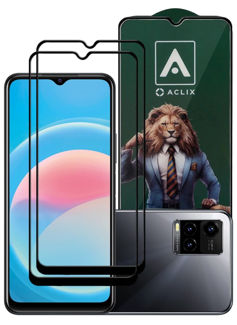 ACLIX 2 Pieces Antistatic ESD Dustproof Premium Quality High Definition Tempered Glass Screen Protector Designed For vivo Y33s - Image 1
